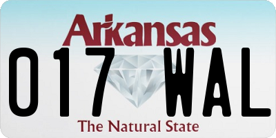 AR license plate 017WAL