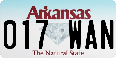 AR license plate 017WAN