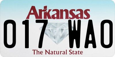 AR license plate 017WAO