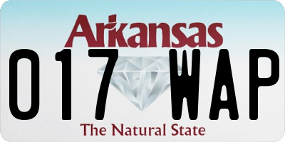 AR license plate 017WAP