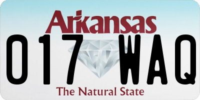 AR license plate 017WAQ