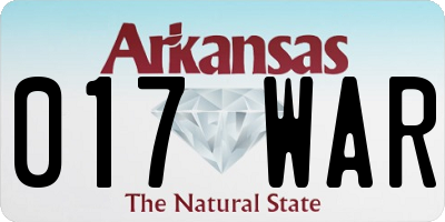AR license plate 017WAR