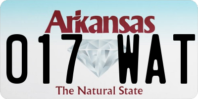 AR license plate 017WAT
