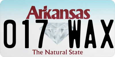 AR license plate 017WAX