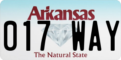 AR license plate 017WAY