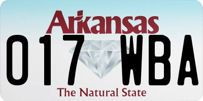 AR license plate 017WBA