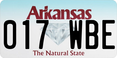 AR license plate 017WBE