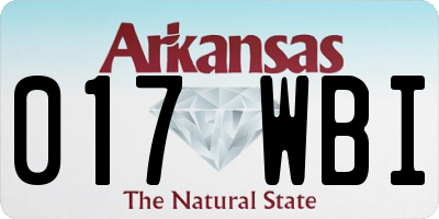AR license plate 017WBI