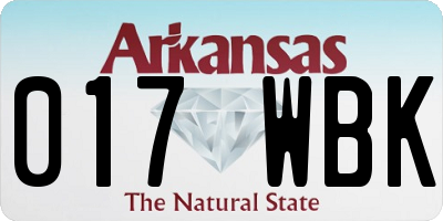 AR license plate 017WBK