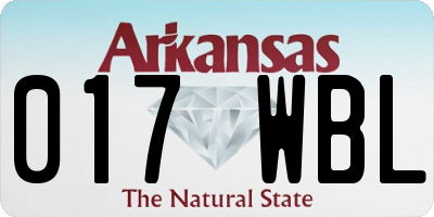 AR license plate 017WBL