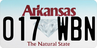 AR license plate 017WBN