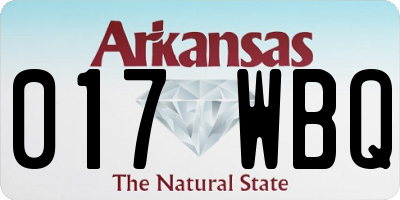 AR license plate 017WBQ