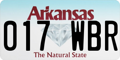 AR license plate 017WBR