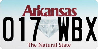 AR license plate 017WBX
