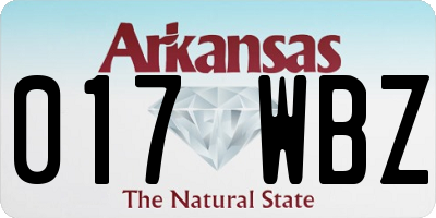 AR license plate 017WBZ