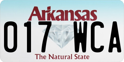 AR license plate 017WCA
