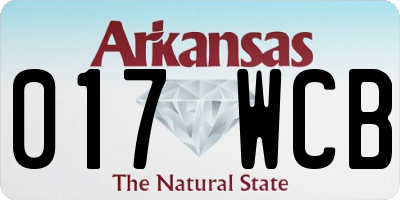 AR license plate 017WCB