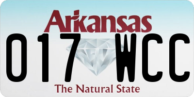 AR license plate 017WCC