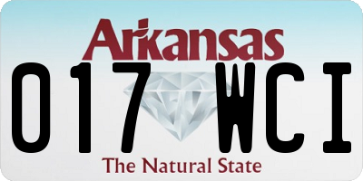 AR license plate 017WCI