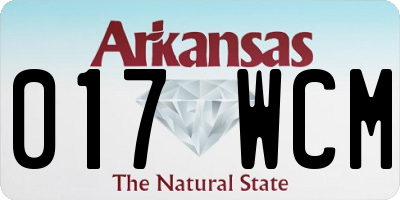 AR license plate 017WCM
