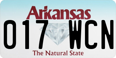AR license plate 017WCN