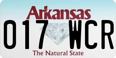 AR license plate 017WCR