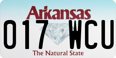 AR license plate 017WCU