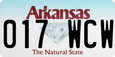AR license plate 017WCW