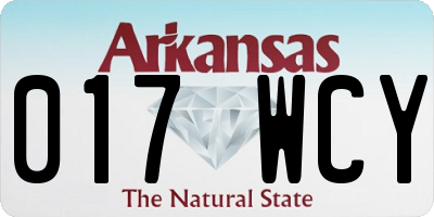 AR license plate 017WCY