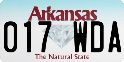 AR license plate 017WDA