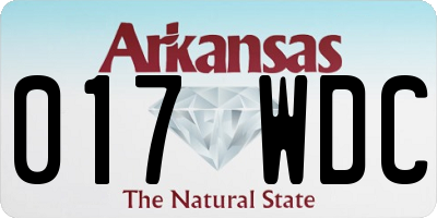 AR license plate 017WDC