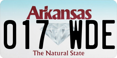 AR license plate 017WDE