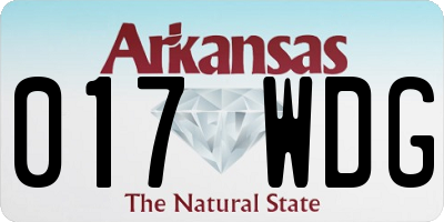 AR license plate 017WDG