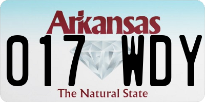 AR license plate 017WDY