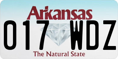 AR license plate 017WDZ