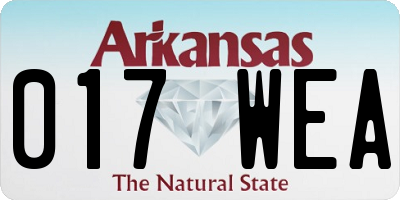 AR license plate 017WEA