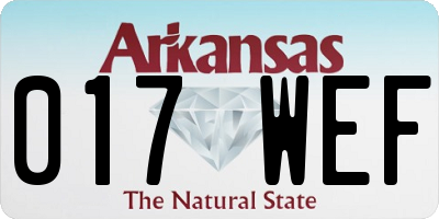 AR license plate 017WEF