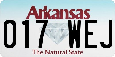 AR license plate 017WEJ