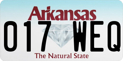 AR license plate 017WEQ