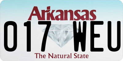 AR license plate 017WEU