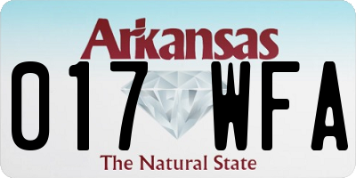 AR license plate 017WFA