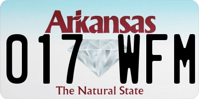 AR license plate 017WFM