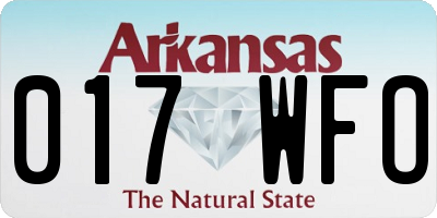 AR license plate 017WFO