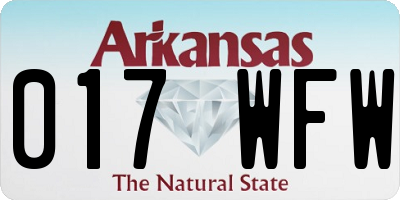AR license plate 017WFW