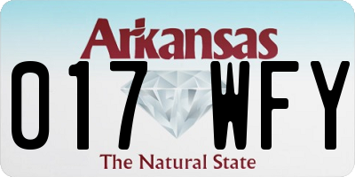 AR license plate 017WFY