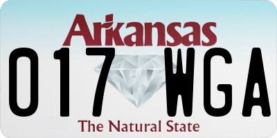 AR license plate 017WGA