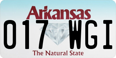 AR license plate 017WGI
