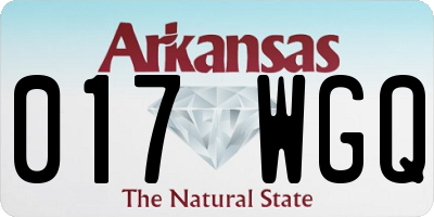 AR license plate 017WGQ