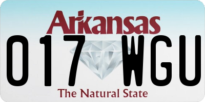 AR license plate 017WGU