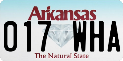 AR license plate 017WHA